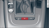 Version A: Centre console (bottom),  OFF button